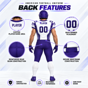 American Football Uniform Back Features
